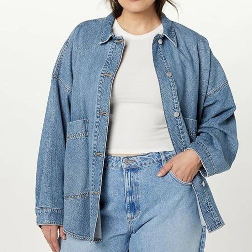 The Drop‎ NWT Pilar Long Denim Shirt Jacket
